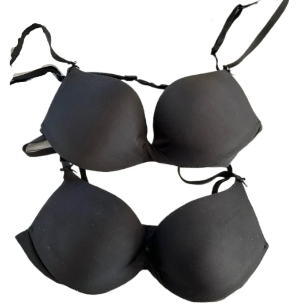 SOLD-Victoria’s Secret Angels Darling Twist / Unforgettable Bras Black  | 32B